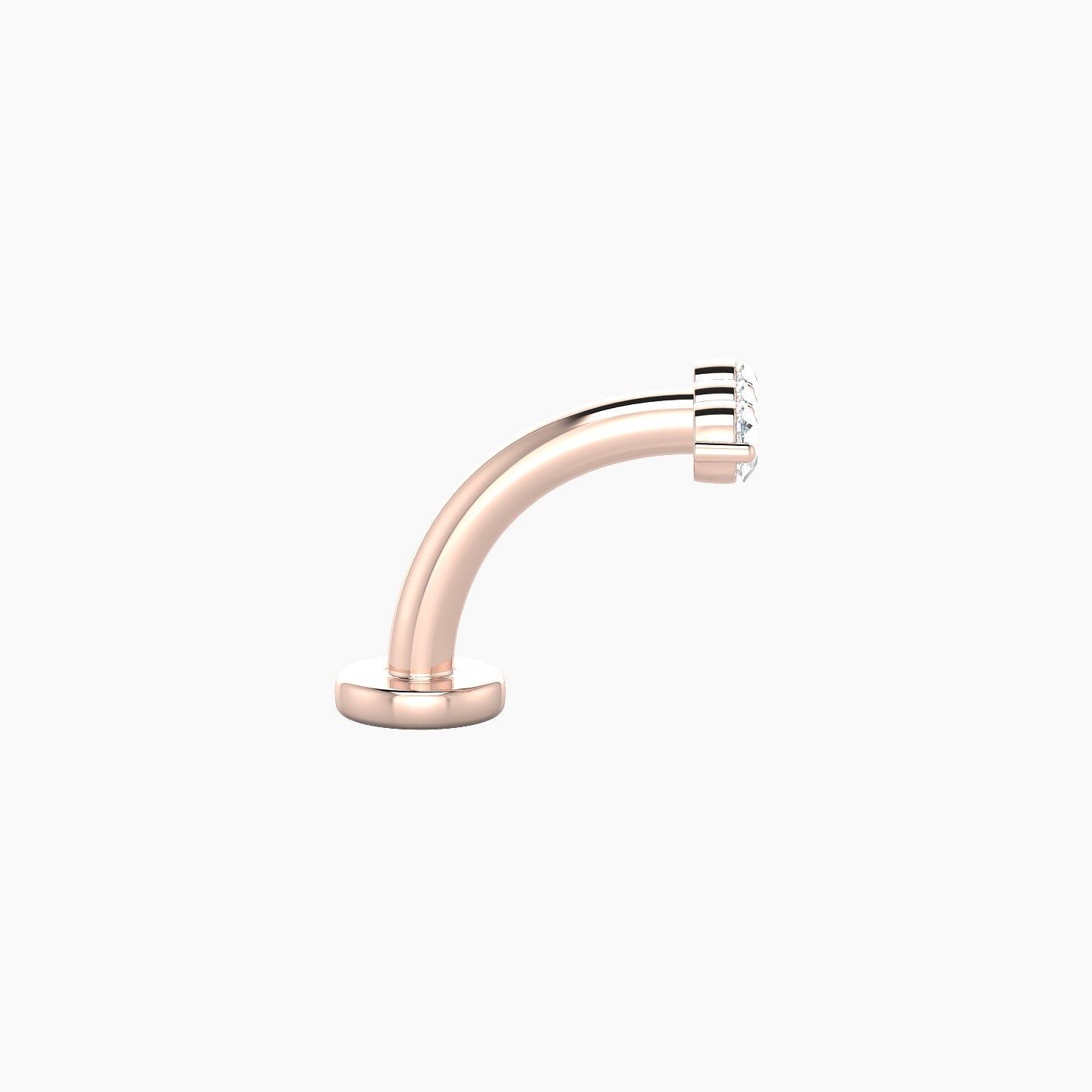 Ma'at | 18k Rose Gold 7 mm 8 mm Trilogy Diamond Floating Navel Piercing