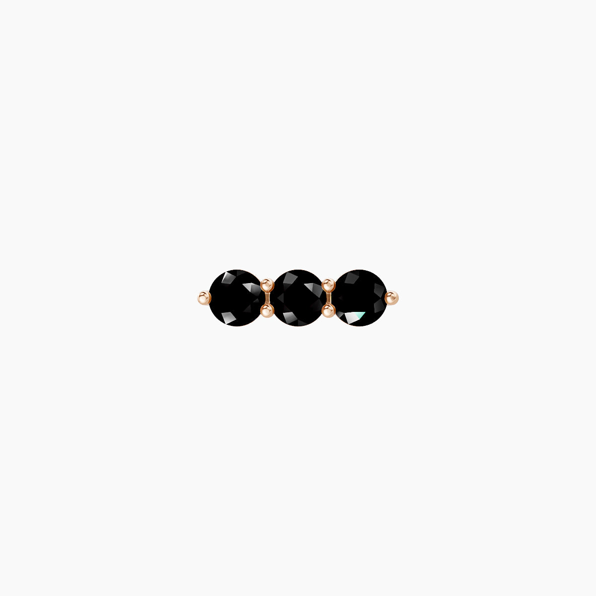 Ma'at | 18k Rose Gold 8 mm 7 mm Trilogy Black Diamond Piercing