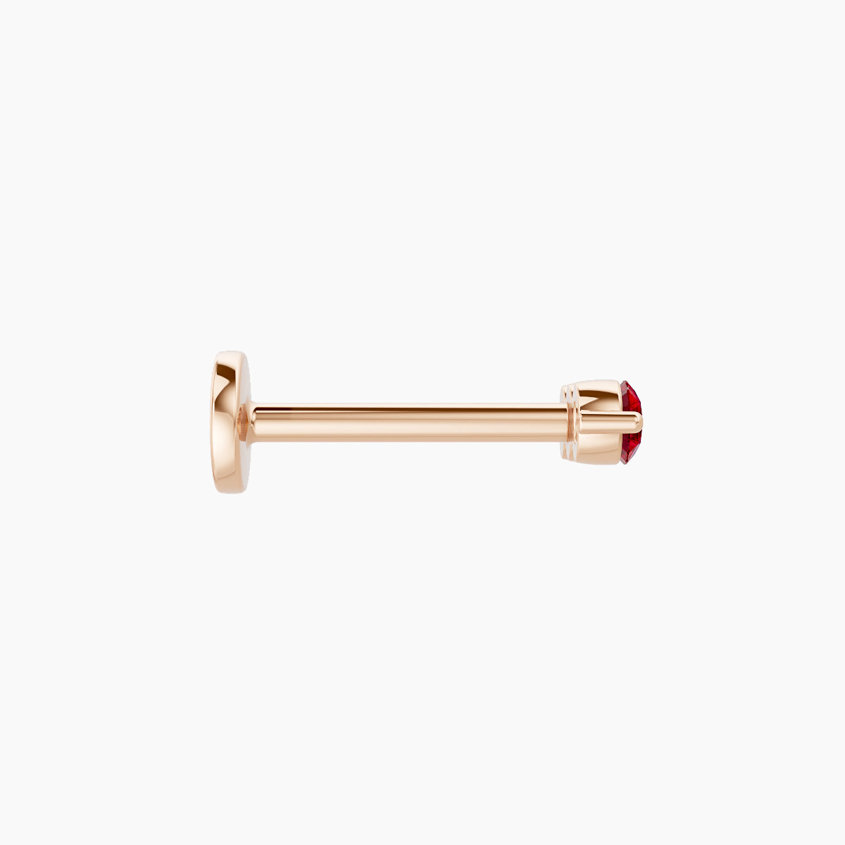 Ma'at | 18k Rose Gold 8 mm 7 mm Trilogy Ruby Piercing