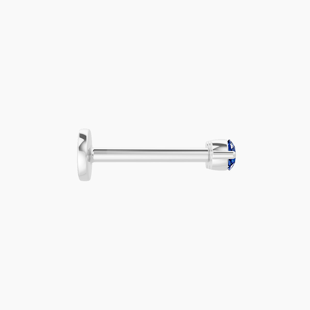 Ma'at | 18k White Gold 8 mm 7 mm Trilogy Sapphire Piercing