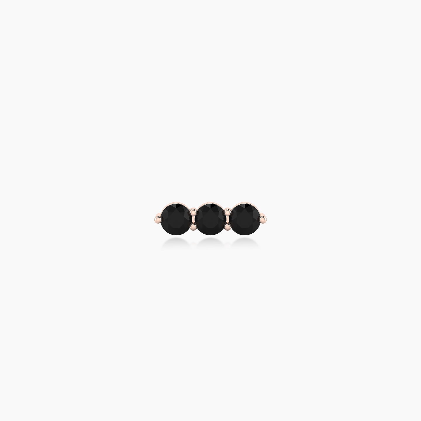 Ma'at | 18k Rose Gold 8 mm 7 mm Trilogy Black Diamond Piercing