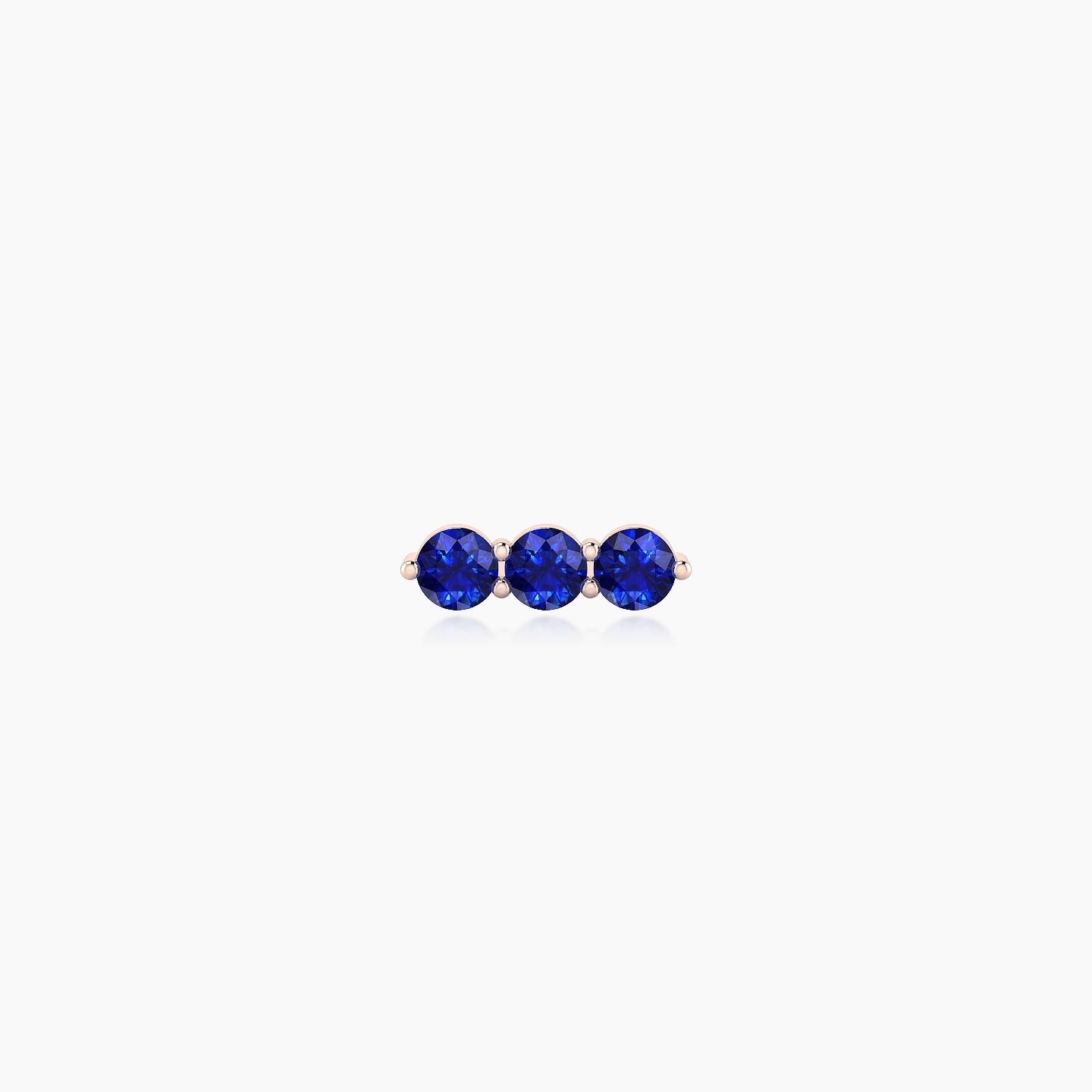 Ma'at | 18k Rose Gold 8 mm 7 mm Trilogy Sapphire Piercing