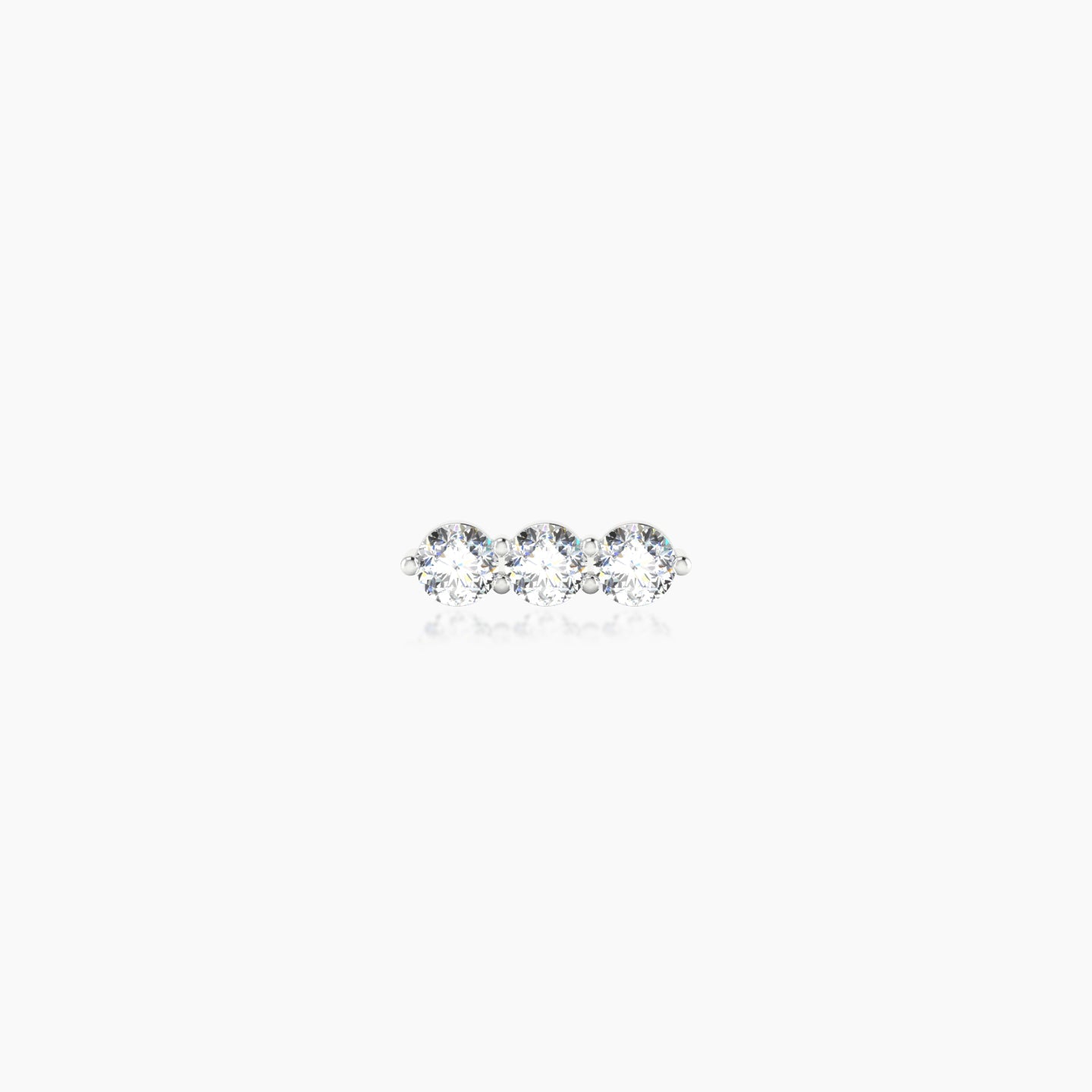 Ma'at | 18k White Gold 7 mm 8 mm Trilogy Diamond Piercing