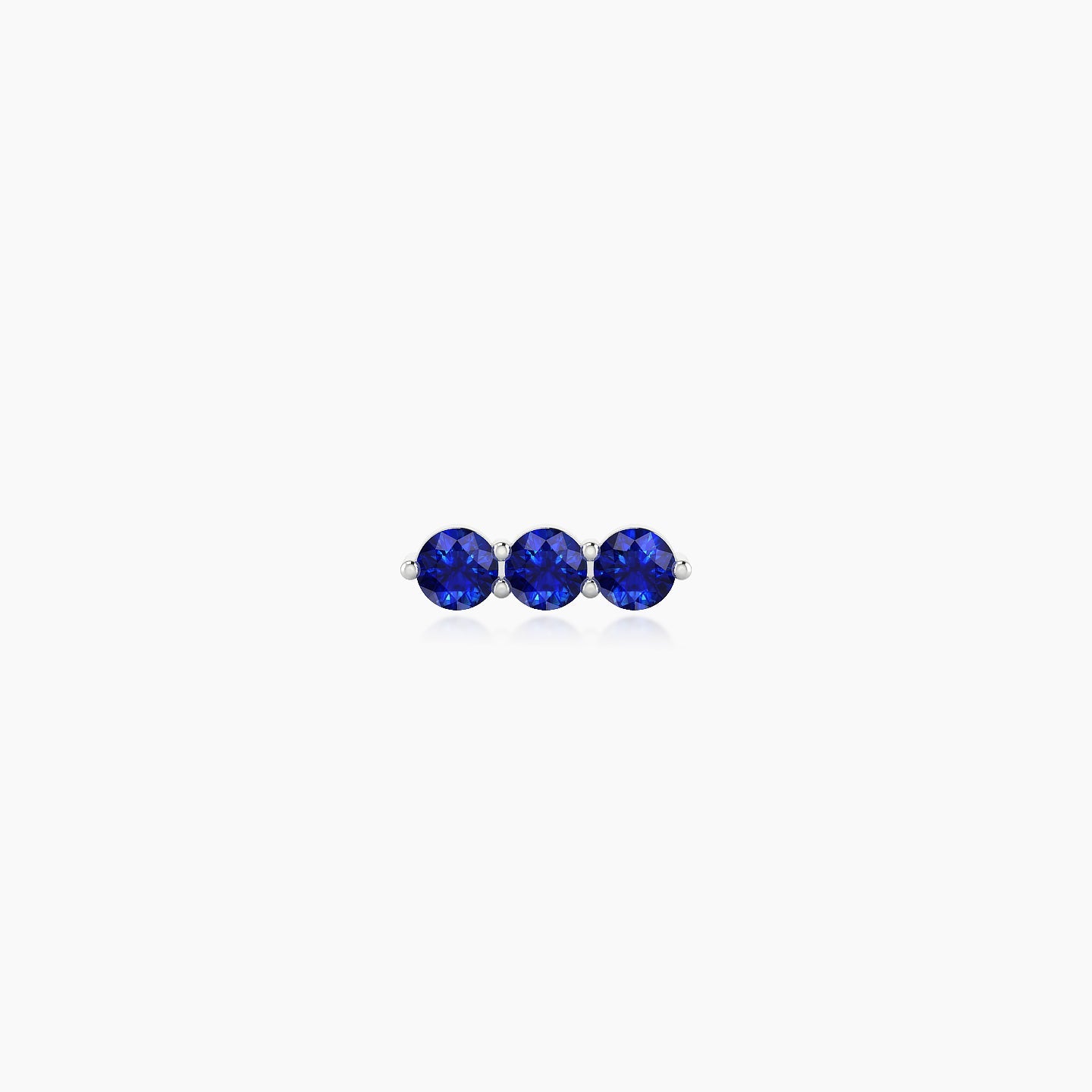 Ma'at | 18k White Gold 8 mm 7 mm Trilogy Sapphire Piercing