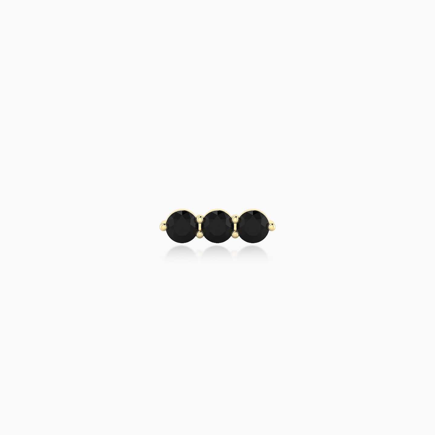 Ma'at | 18k Yellow Gold 8 mm 7 mm Trilogy Black Diamond Piercing