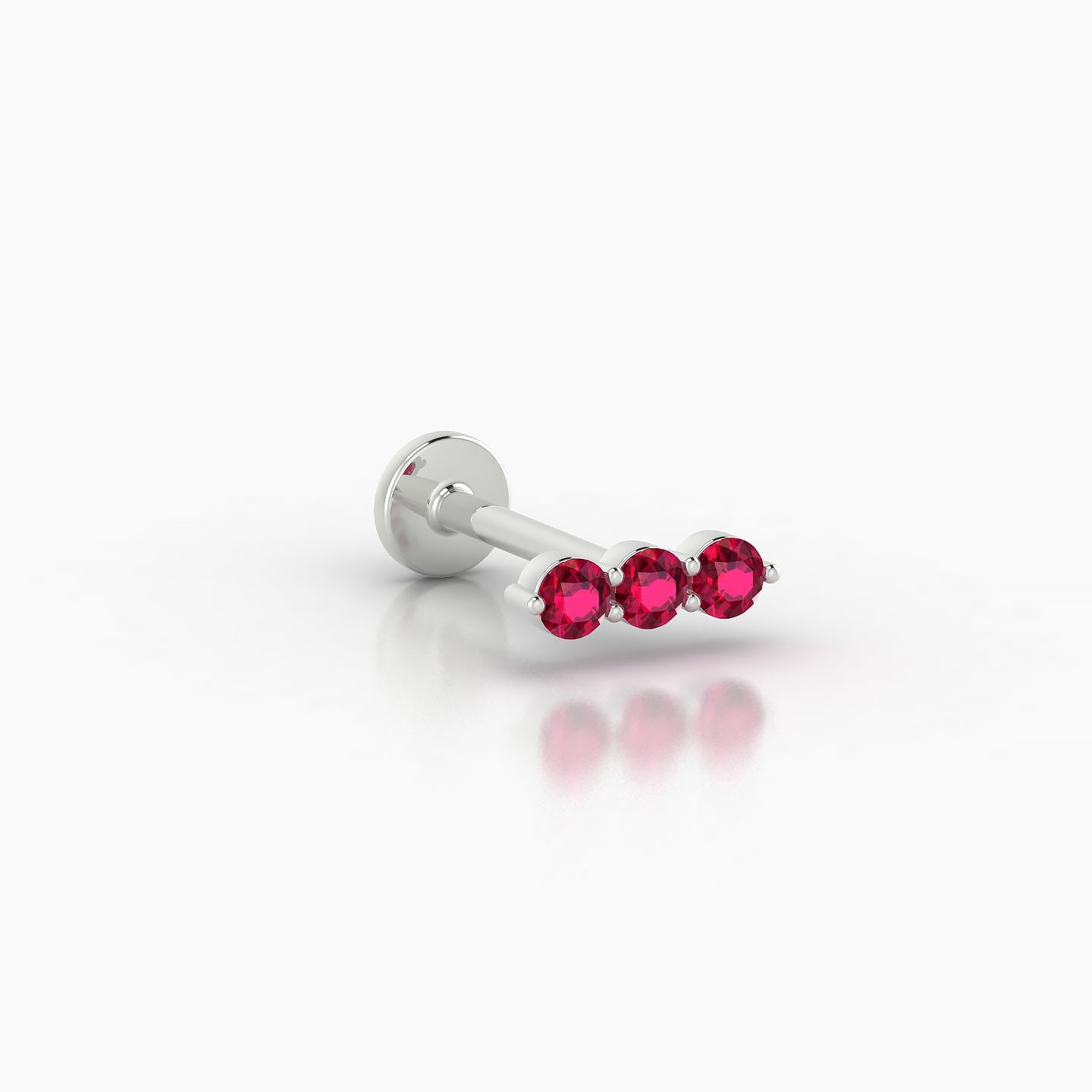 Ma'at | 18k White Gold 8 mm 7 mm Trilogy Ruby Piercing