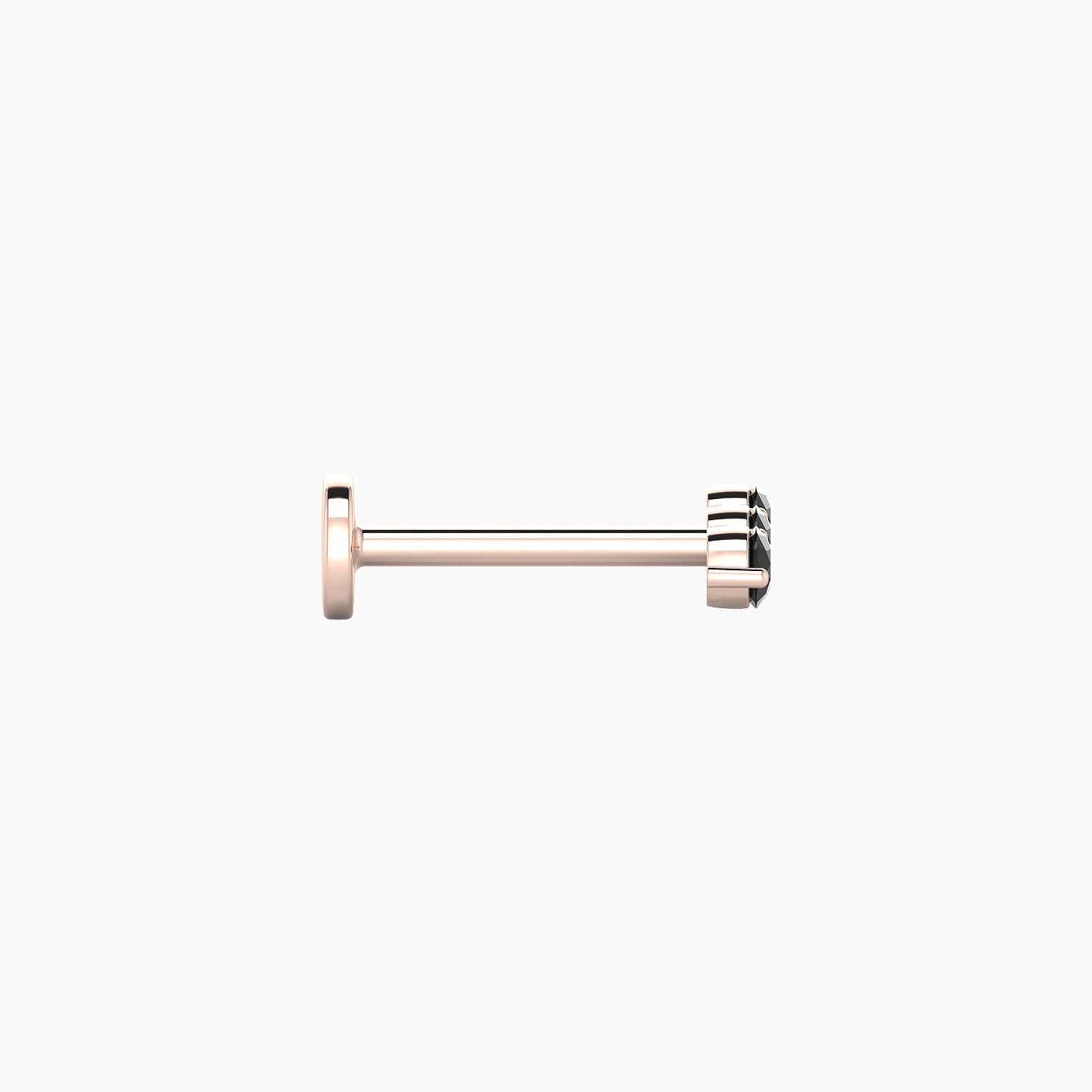 Ma'at | 18k Rose Gold 8 mm 7 mm Trilogy Black Diamond Piercing