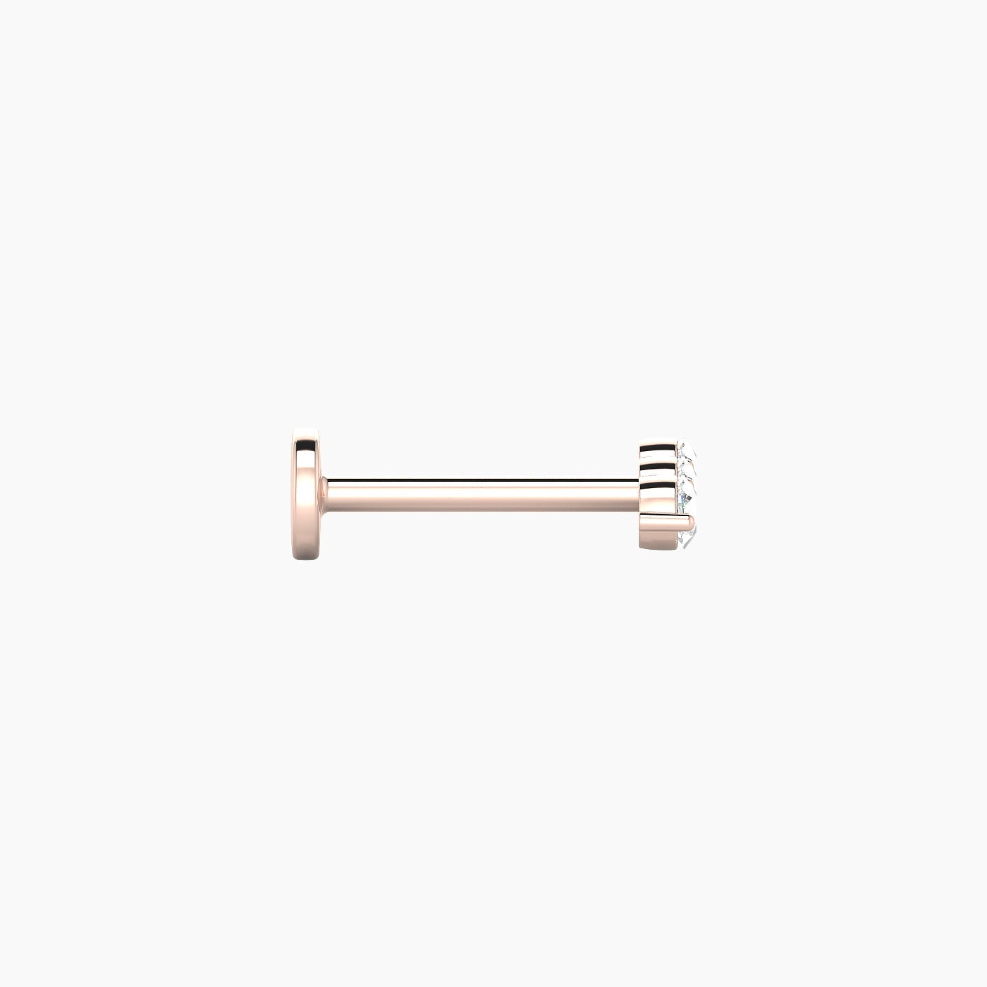 Ma'at | 18k Rose Gold 7 mm 8 mm Trilogy Diamond Piercing