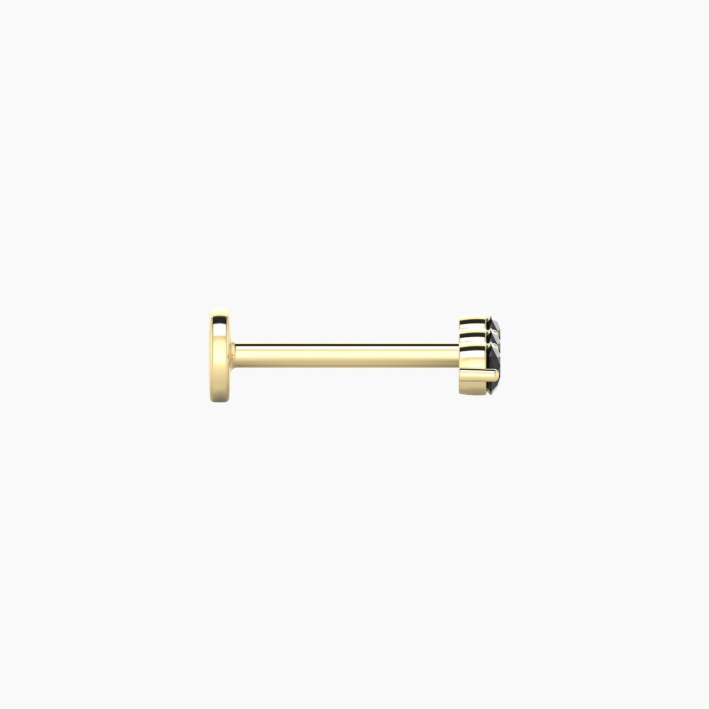 Ma'at | 18k Yellow Gold 8 mm 7 mm Trilogy Black Diamond Piercing