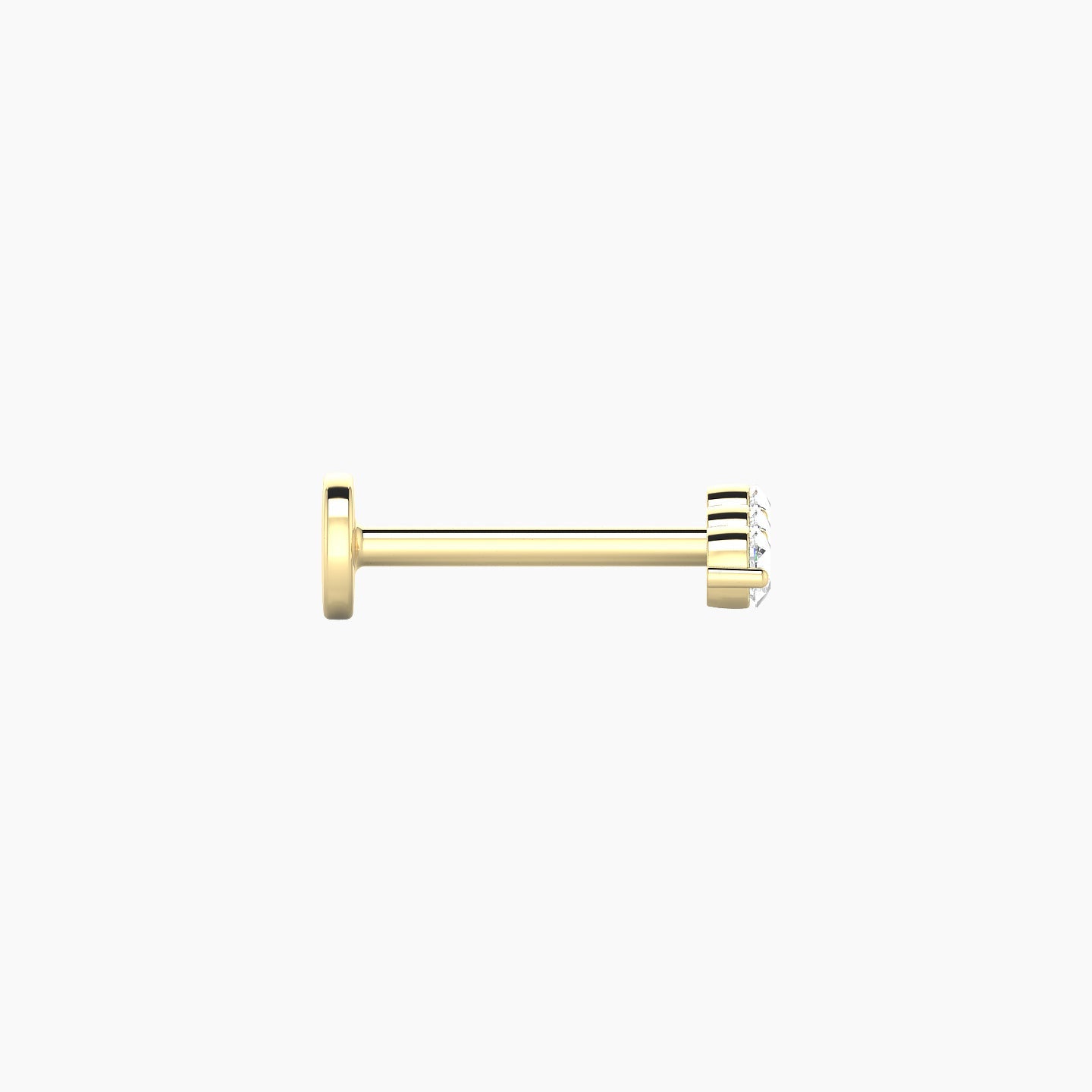 Ma'at | 18k Yellow Gold 7 mm 8 mm Trilogy Diamond Piercing