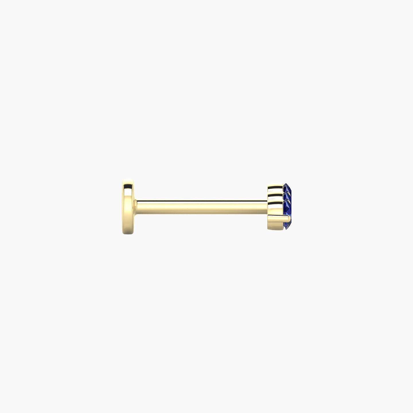 Ma'at | 18k Yellow Gold 8 mm 7 mm Trilogy Sapphire Piercing