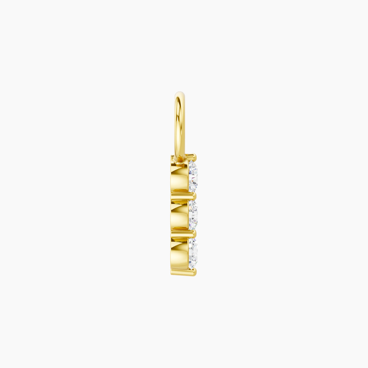 Ma'at | 18k Yellow Gold 7 mm Trilogy Diamond Charm