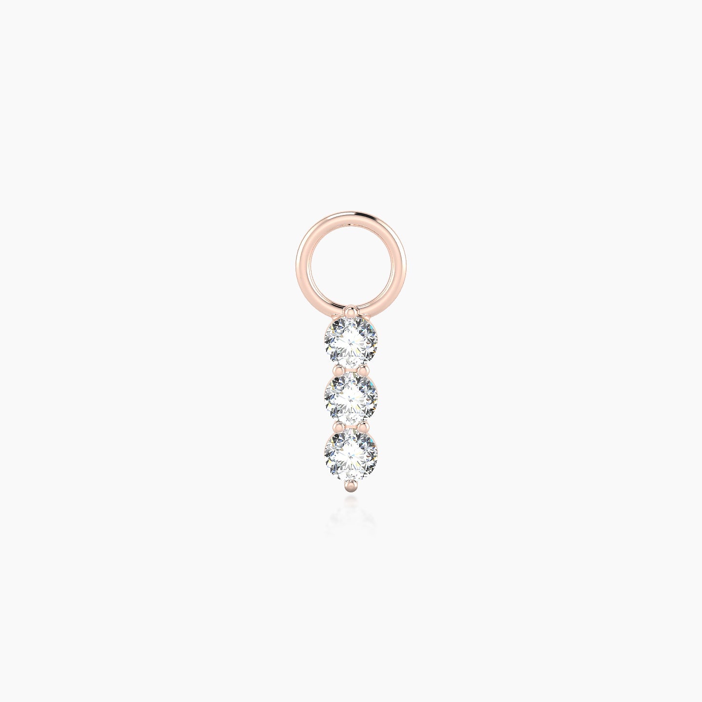 Ma'at | 18k Rose Gold 7 mm Trilogy Diamond Charm