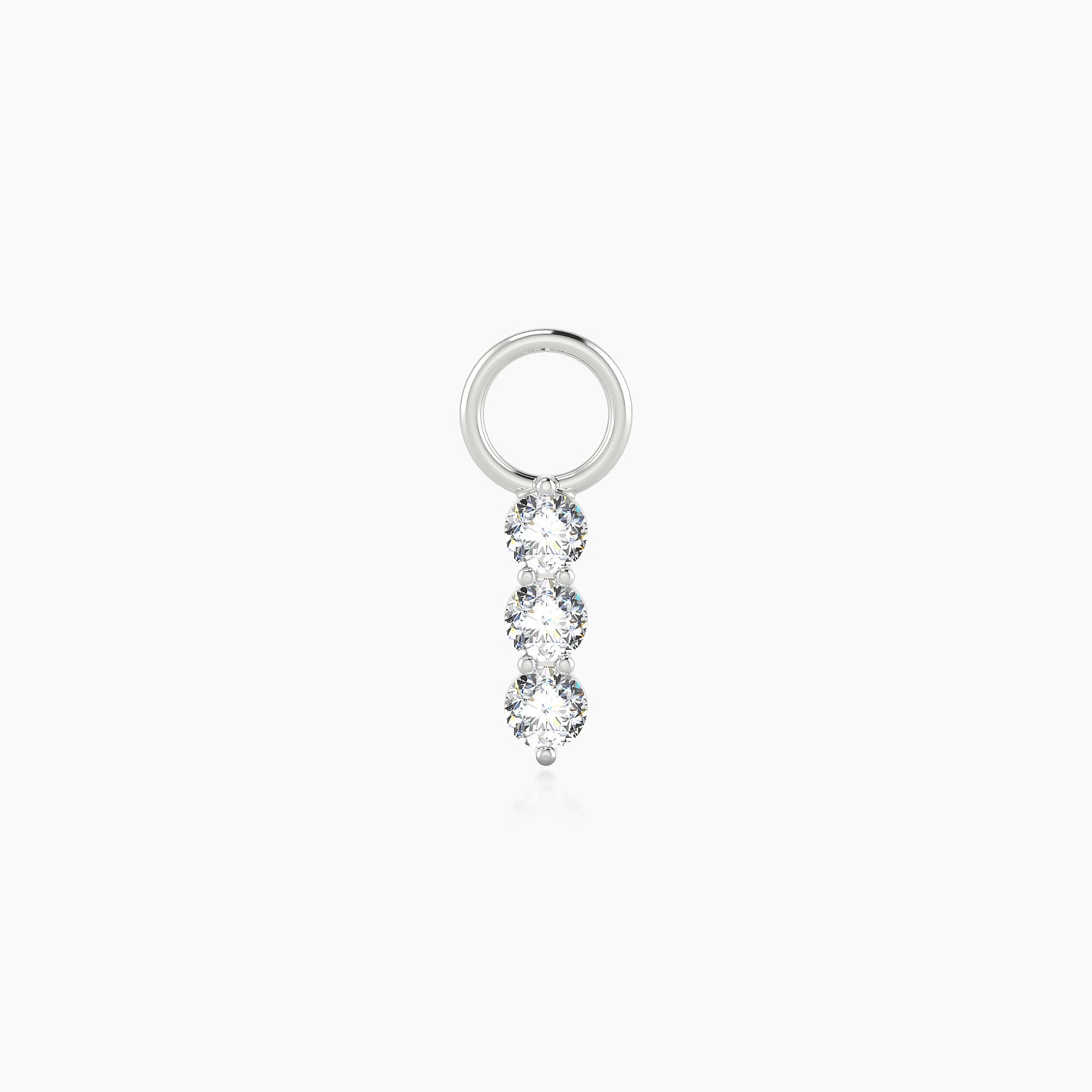 Ma'at | 18k White Gold 7 mm Trilogy Diamond Charm