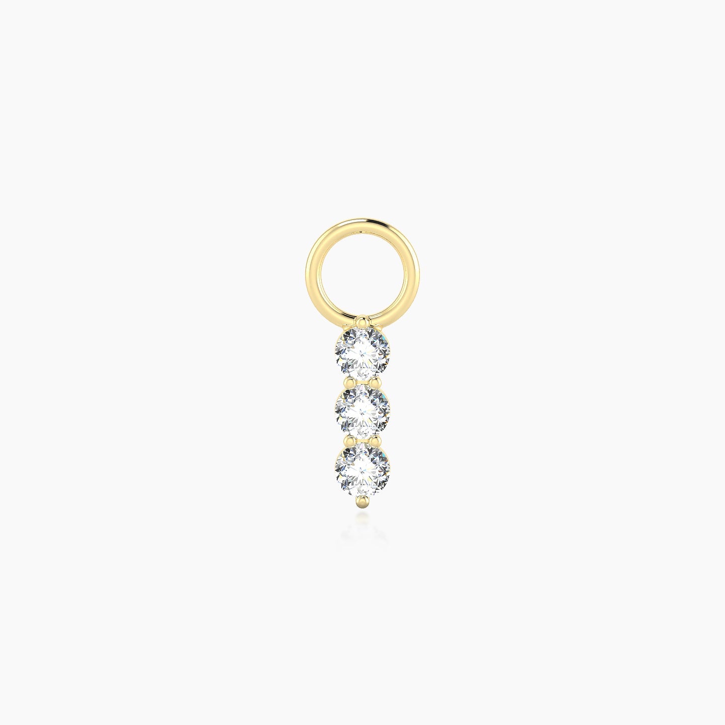 Ma'at | 18k Yellow Gold 7 mm Trilogy Diamond Charm