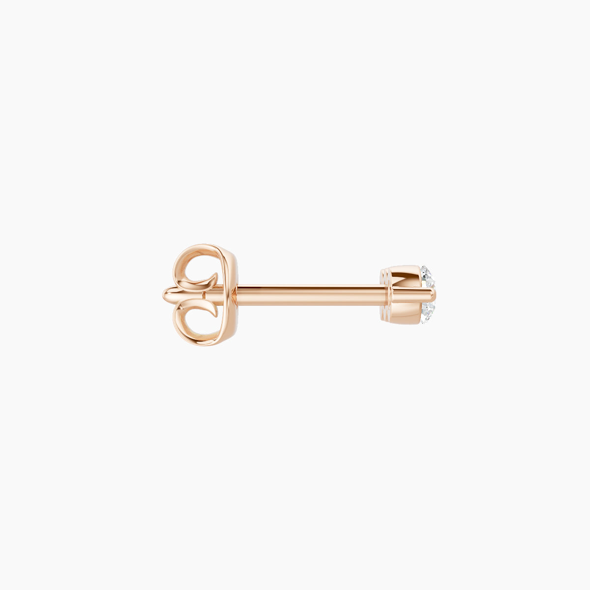 Ma'at | 18k Rose Gold 7 mm Trilogy Diamond Earring