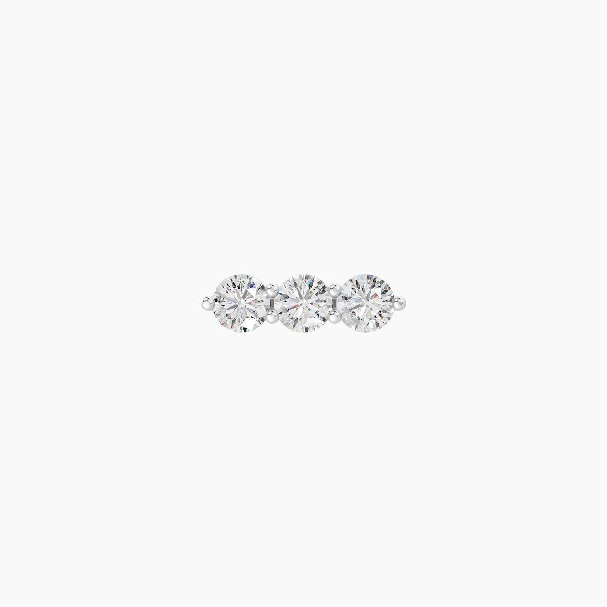 Ma'at | 18k White Gold 7 mm Trilogy Diamond Earring