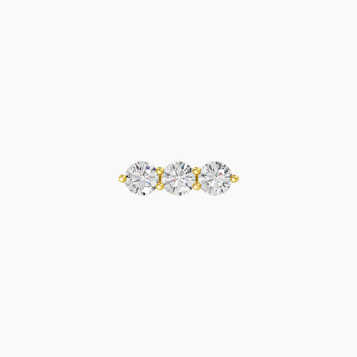 Ma'at | 18k Yellow Gold 7 mm Trilogy Diamond Earring