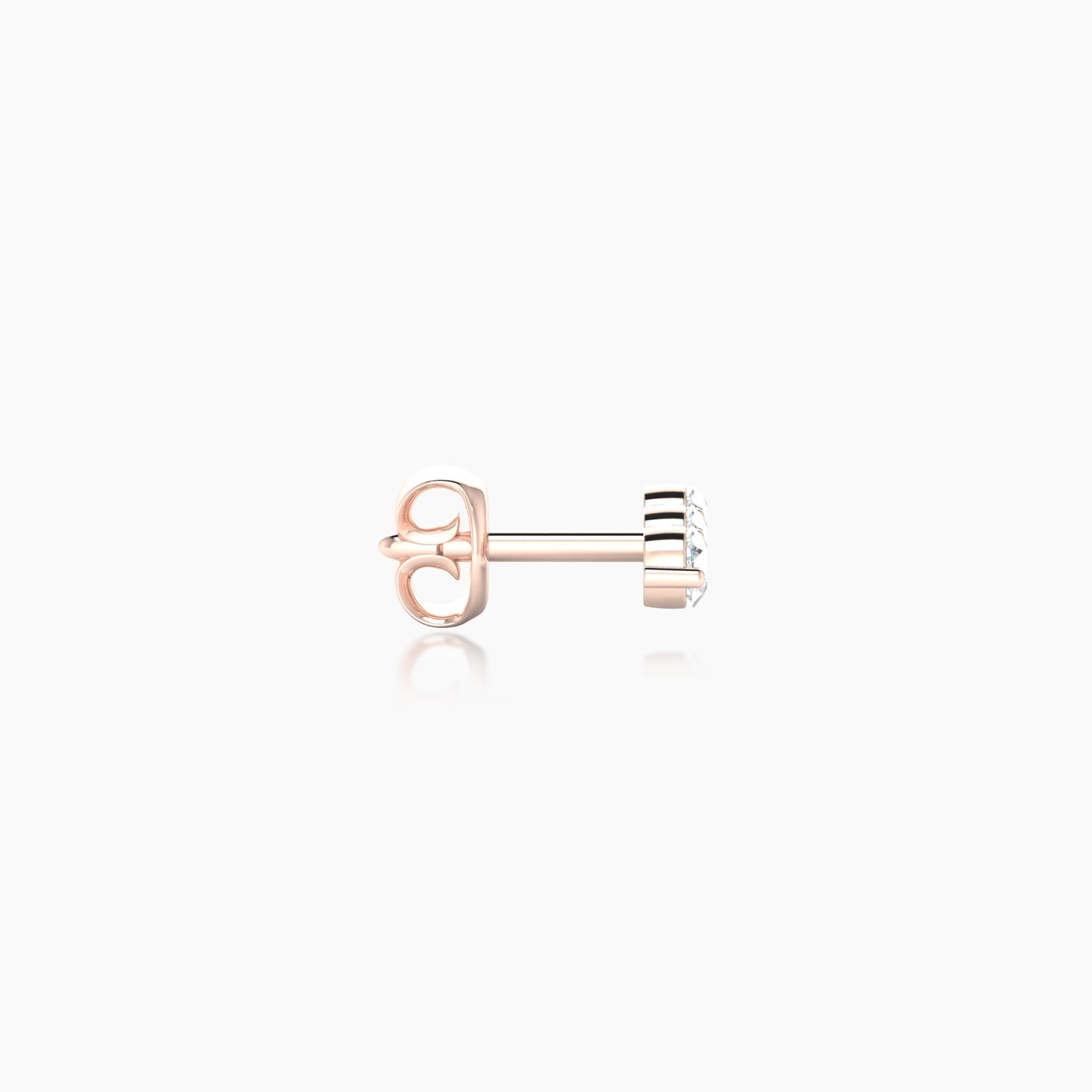 Ma'at | 18k Rose Gold 7 mm Trilogy Diamond Earring