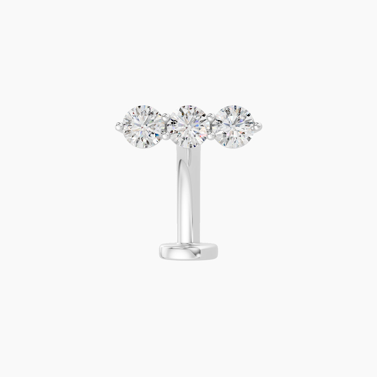 Ma'at | 18k White Gold 8.5 mm 10 mm Trilogy Diamond Floating Navel Piercing