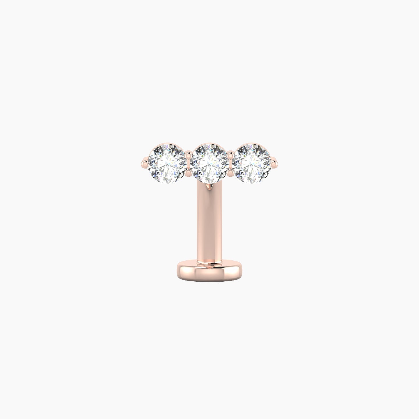 Ma'at | 18k Rose Gold 8.5 mm 10 mm Trilogy Diamond Floating Navel Piercing