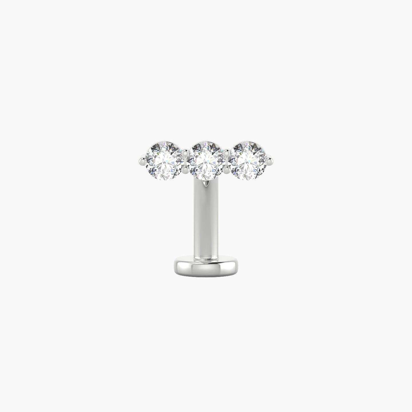Ma'at | 18k White Gold 8.5 mm 10 mm Trilogy Diamond Floating Navel Piercing