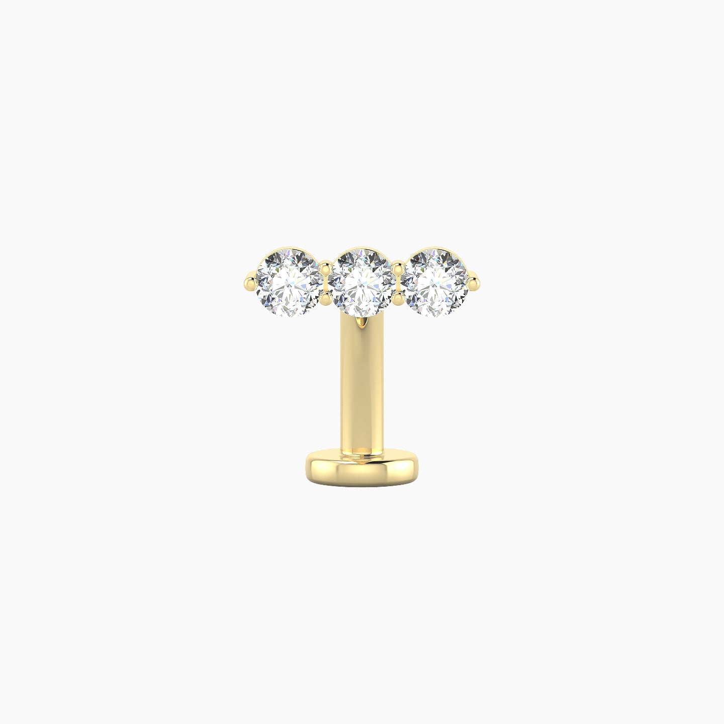 Ma'at | 18k Yellow Gold 8.5 mm 10 mm Trilogy Diamond Floating Navel Piercing