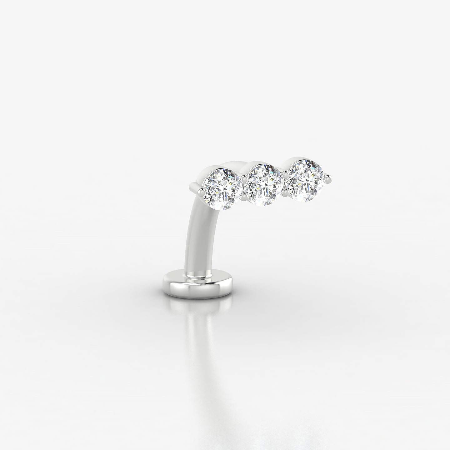 Ma'at | 18k White Gold 8.5 mm 10 mm Trilogy Diamond Floating Navel Piercing