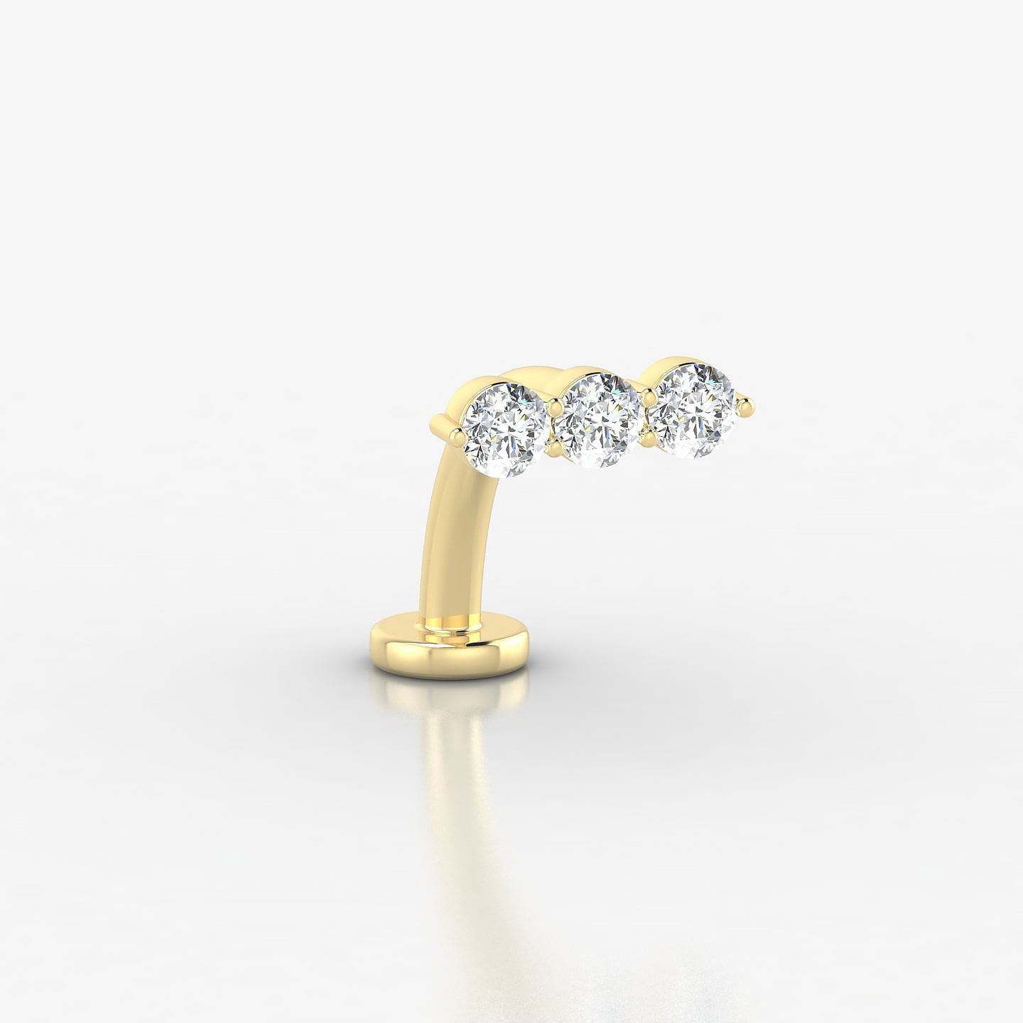 Ma'at | 18k Yellow Gold 8.5 mm 10 mm Trilogy Diamond Floating Navel Piercing