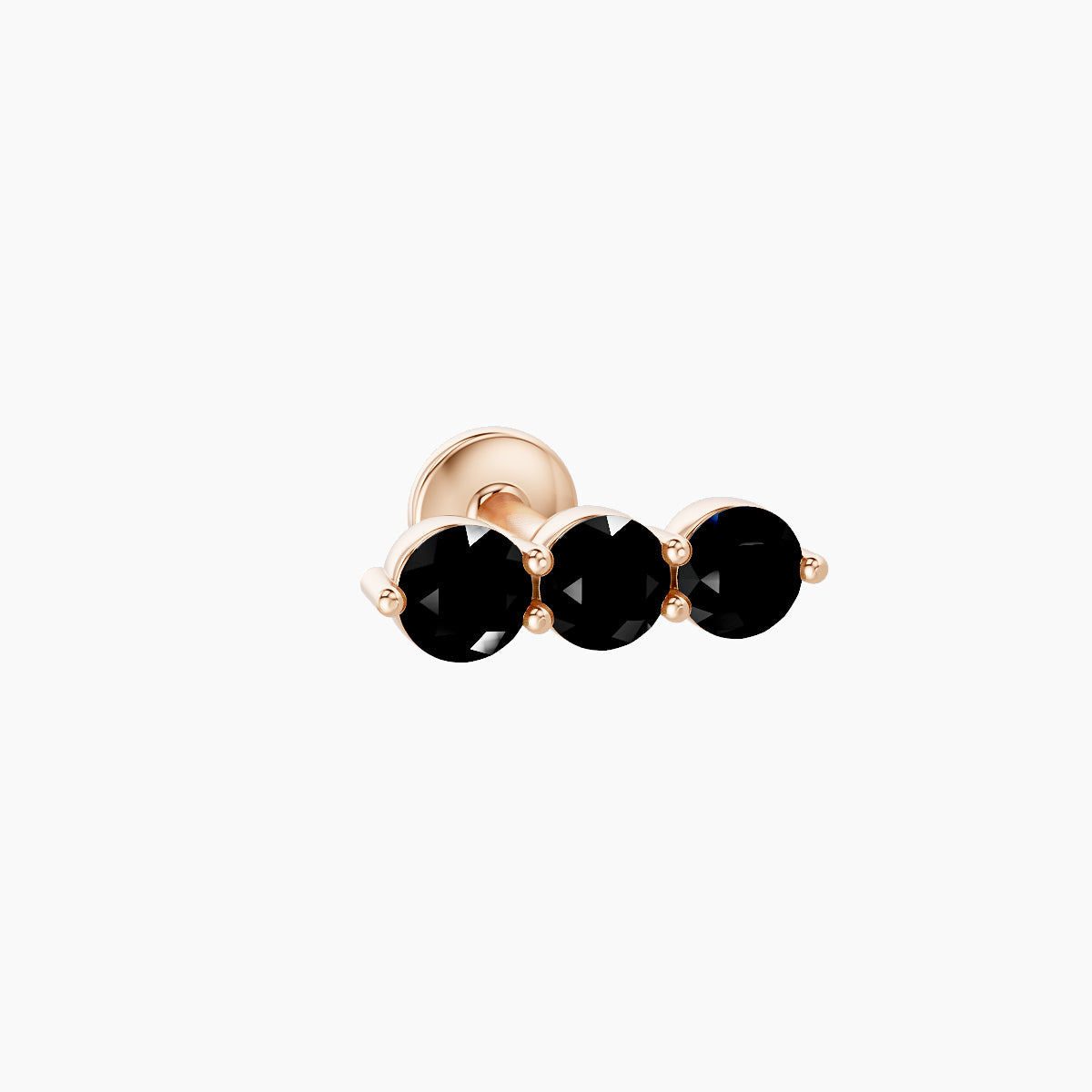 Ma'at | 18k Rose Gold 5 mm 8.5 mm Trilogy Black Diamond Piercing
