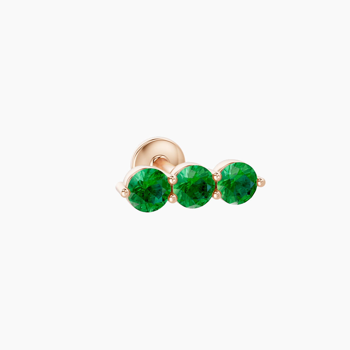 Ma'at | 18k Rose Gold 5 mm 8.5 mm Trilogy Emerald Piercing