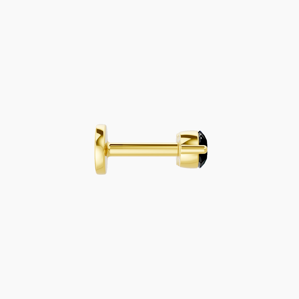 Ma'at | 18k Yellow Gold 5 mm 8.5 mm Trilogy Black Diamond Piercing