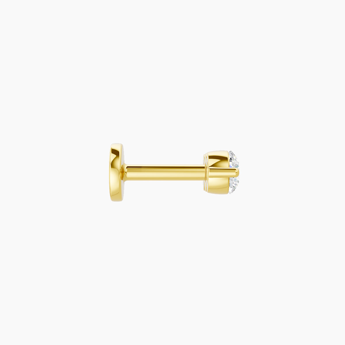 Ma'at | 18k Yellow Gold 8.5 mm 5 mm Trilogy Diamond Piercing
