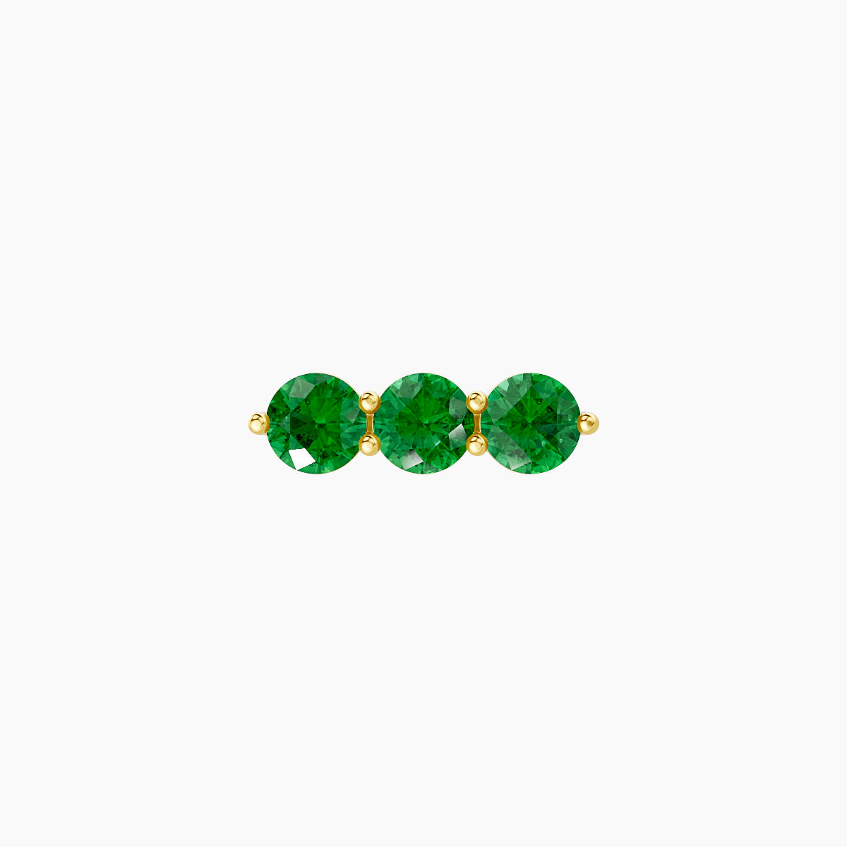 Ma'at | 18k Yellow Gold 5 mm 8.5 mm Trilogy Emerald Piercing
