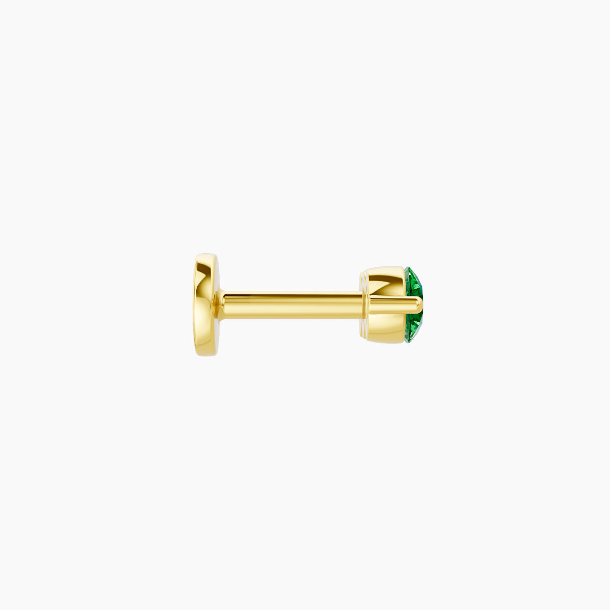 Ma'at | 18k Yellow Gold 5 mm 8.5 mm Trilogy Emerald Piercing