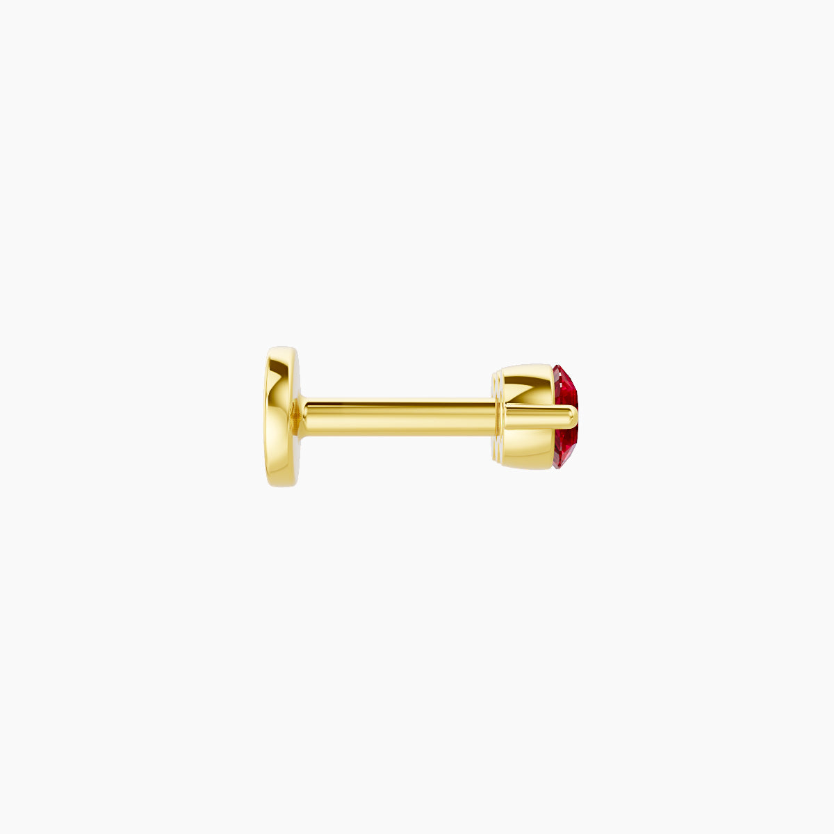 Ma'at | 18k Yellow Gold 5 mm 8.5 mm Trilogy Ruby Piercing