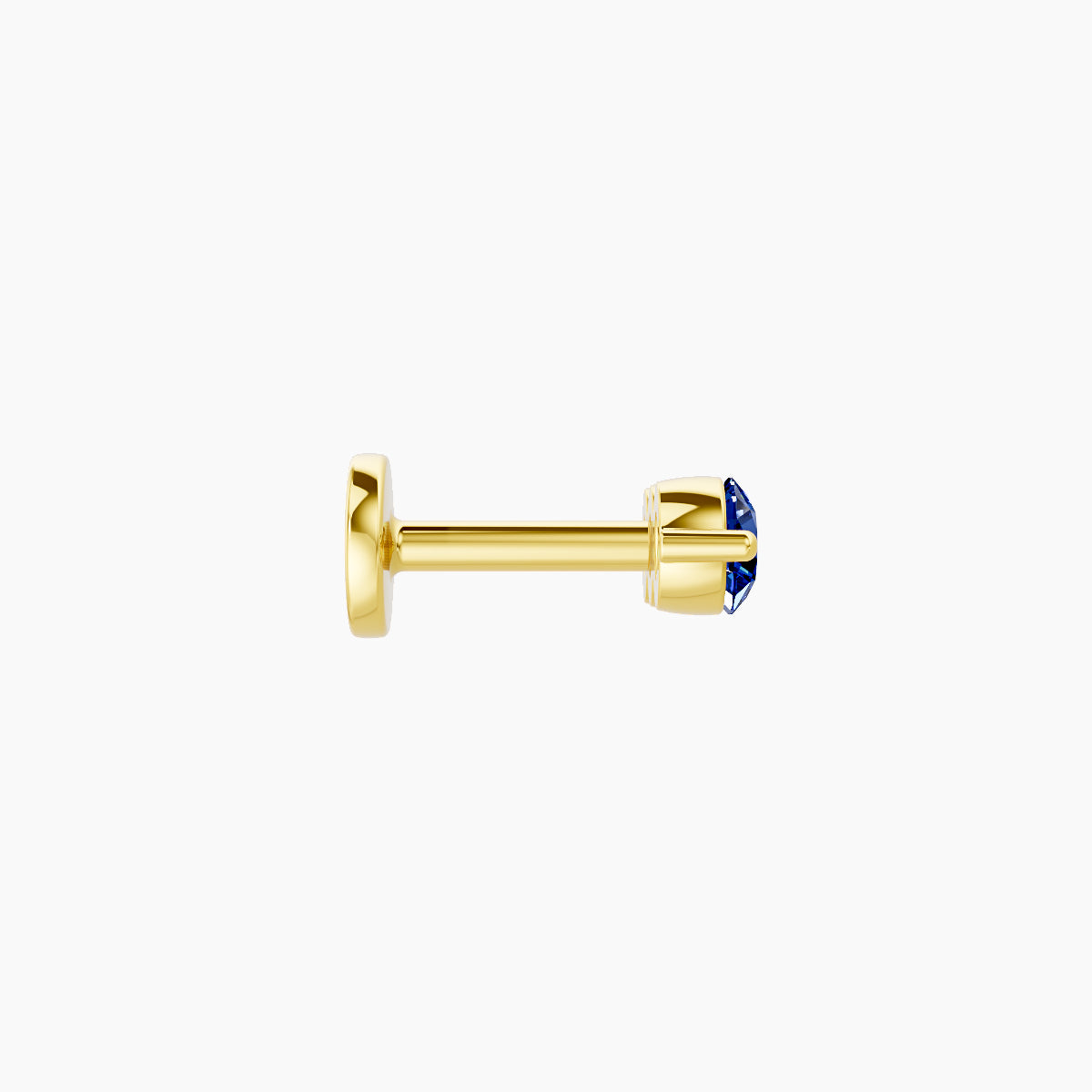 Ma'at | 18k Yellow Gold 5 mm 8.5 mm Trilogy Sapphire Piercing