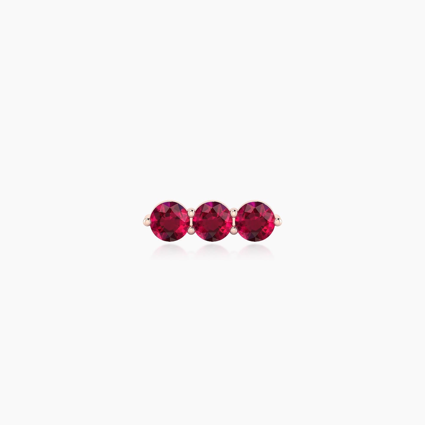 Ma'at | 18k Rose Gold 5 mm 8.5 mm Trilogy Ruby Piercing