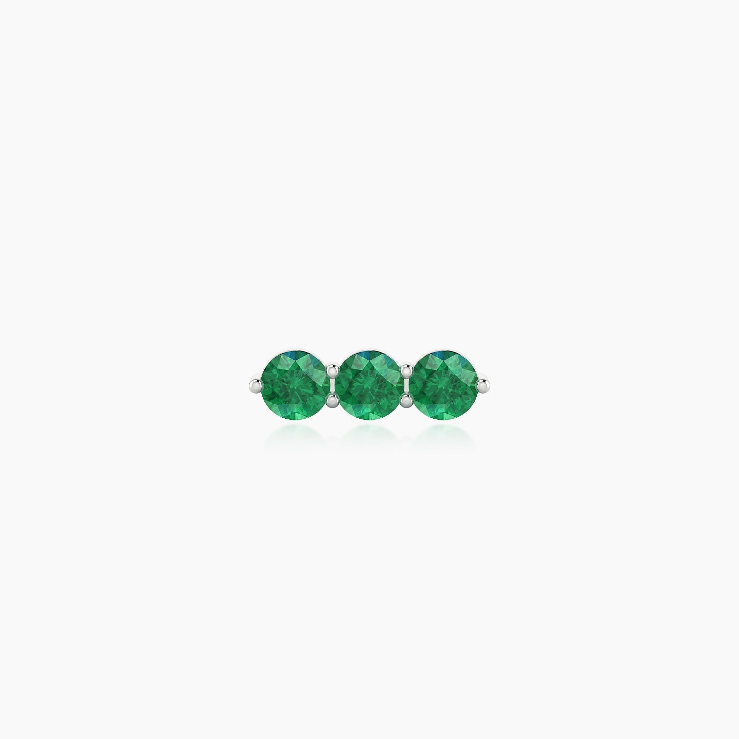 Ma'at | 18k White Gold 5 mm 8.5 mm Trilogy Emerald Piercing