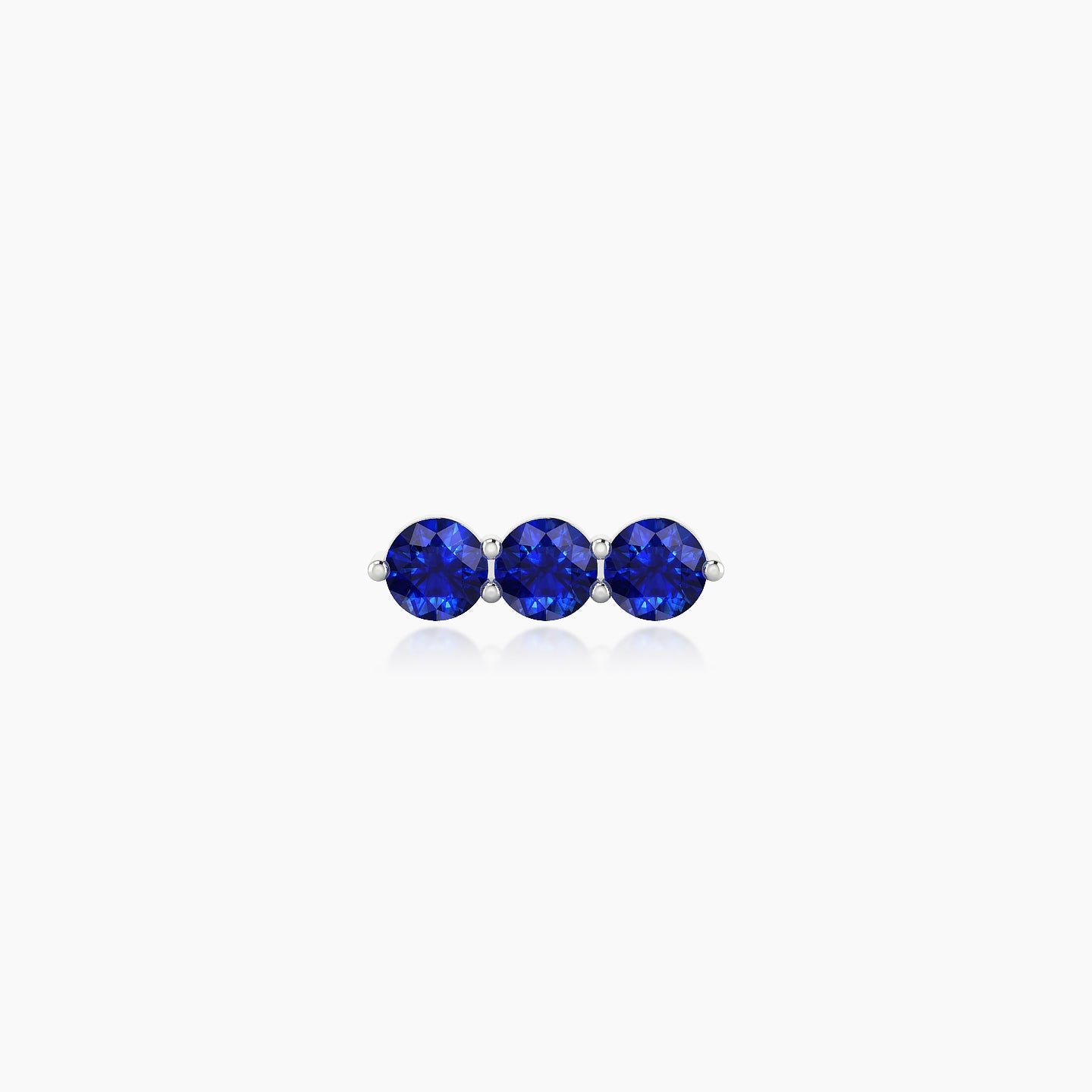 Ma'at | 18k White Gold 5 mm 8.5 mm Trilogy Sapphire Piercing