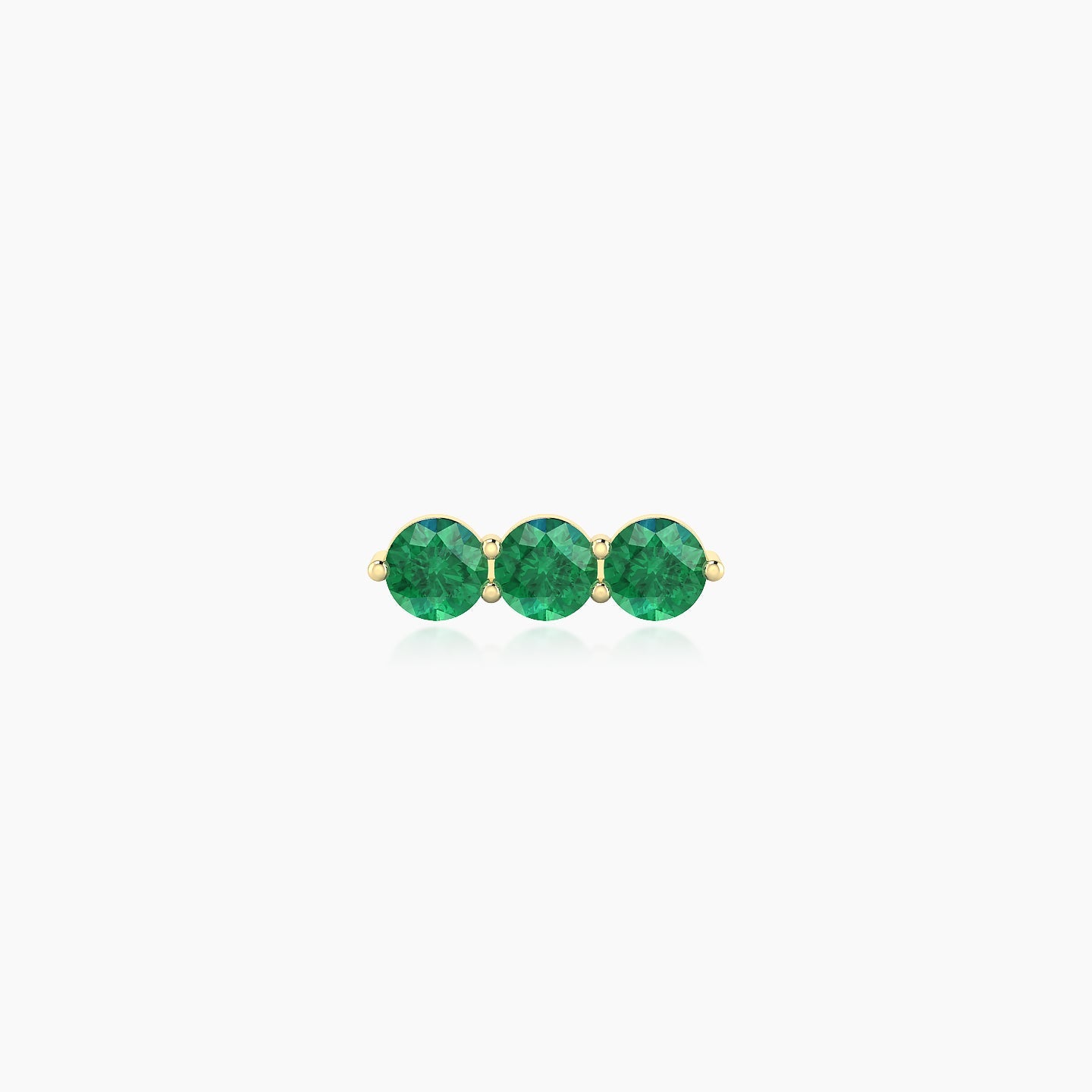 Ma'at | 18k Yellow Gold 5 mm 8.5 mm Trilogy Emerald Piercing