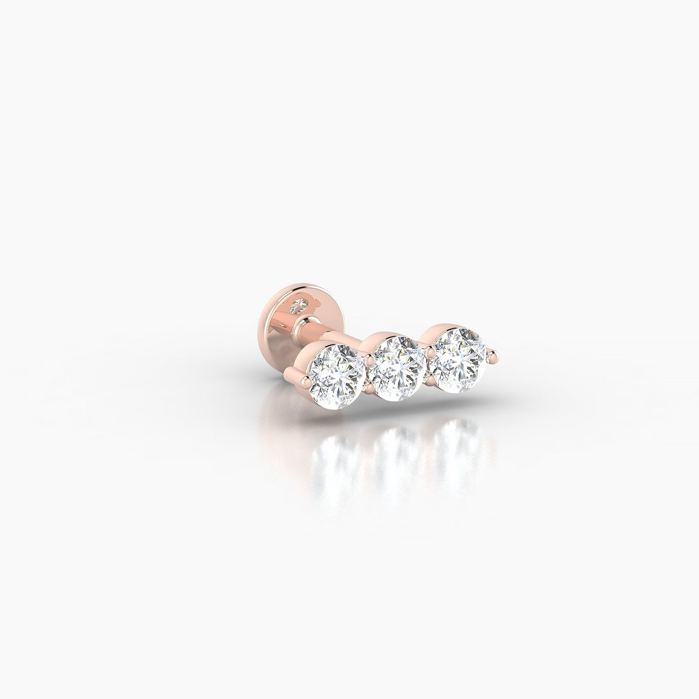Ma'at | 18k Rose Gold 8.5 mm 5 mm Trilogy Diamond Piercing