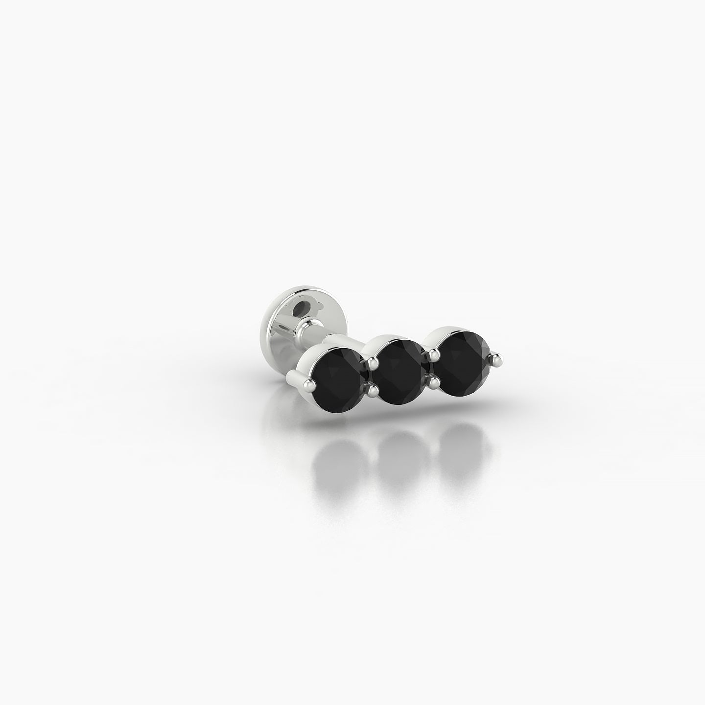 Ma'at | 18k White Gold 5 mm 8.5 mm Trilogy Black Diamond Piercing