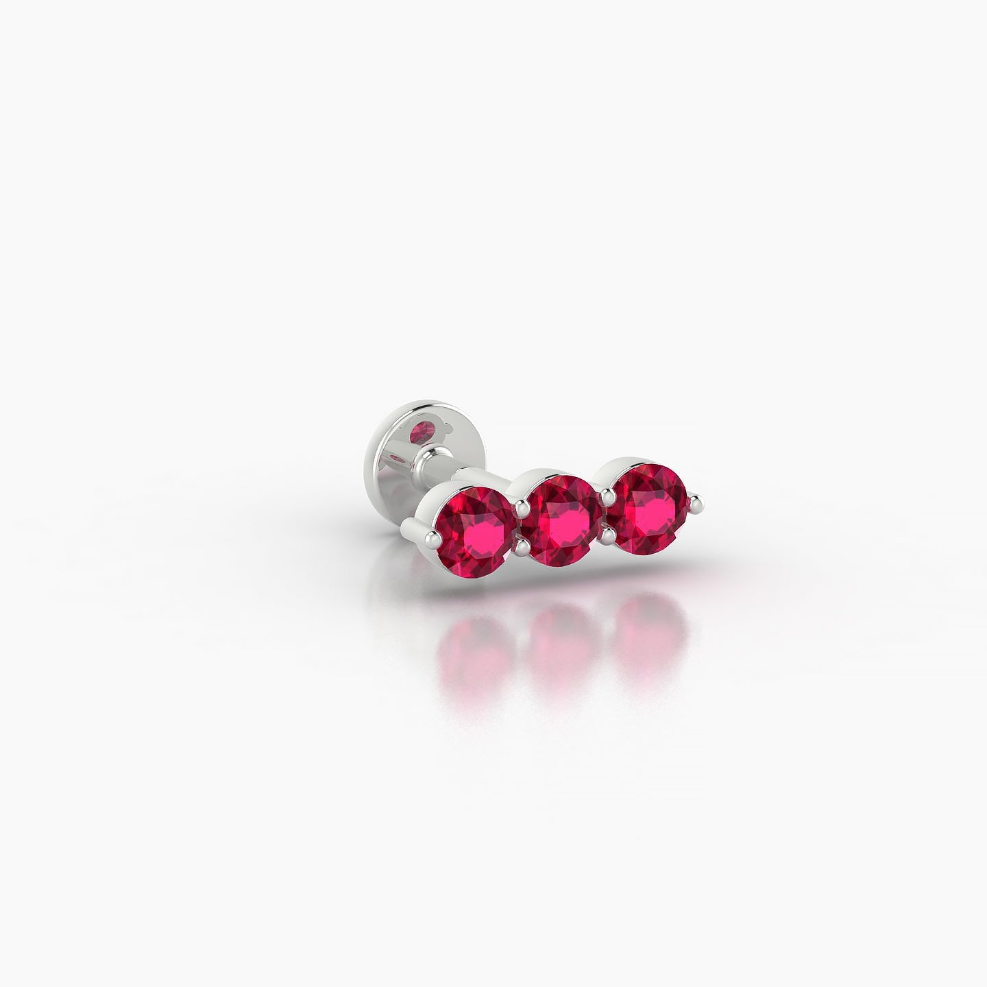 Ma'at | 18k White Gold 5 mm 8.5 mm Trilogy Ruby Piercing
