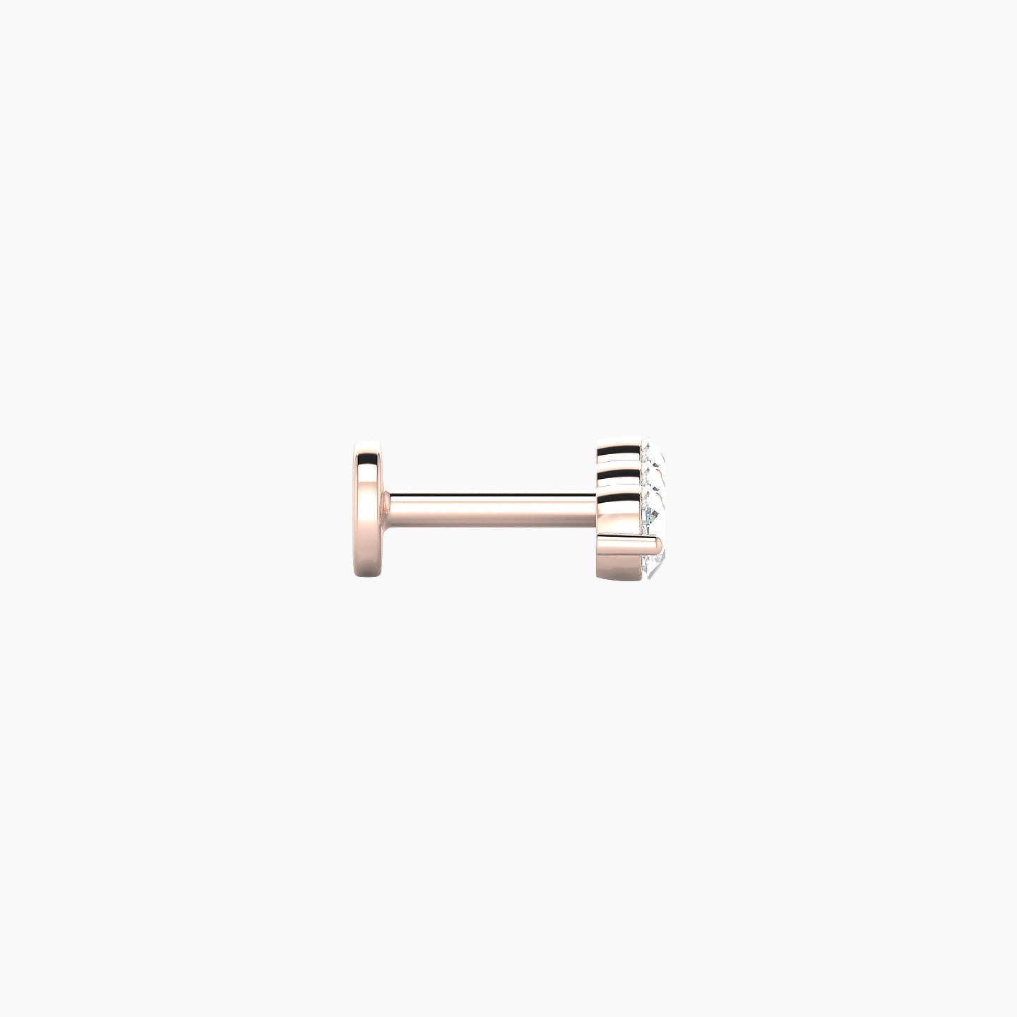 Ma'at | 18k Rose Gold 8.5 mm 5 mm Trilogy Diamond Piercing