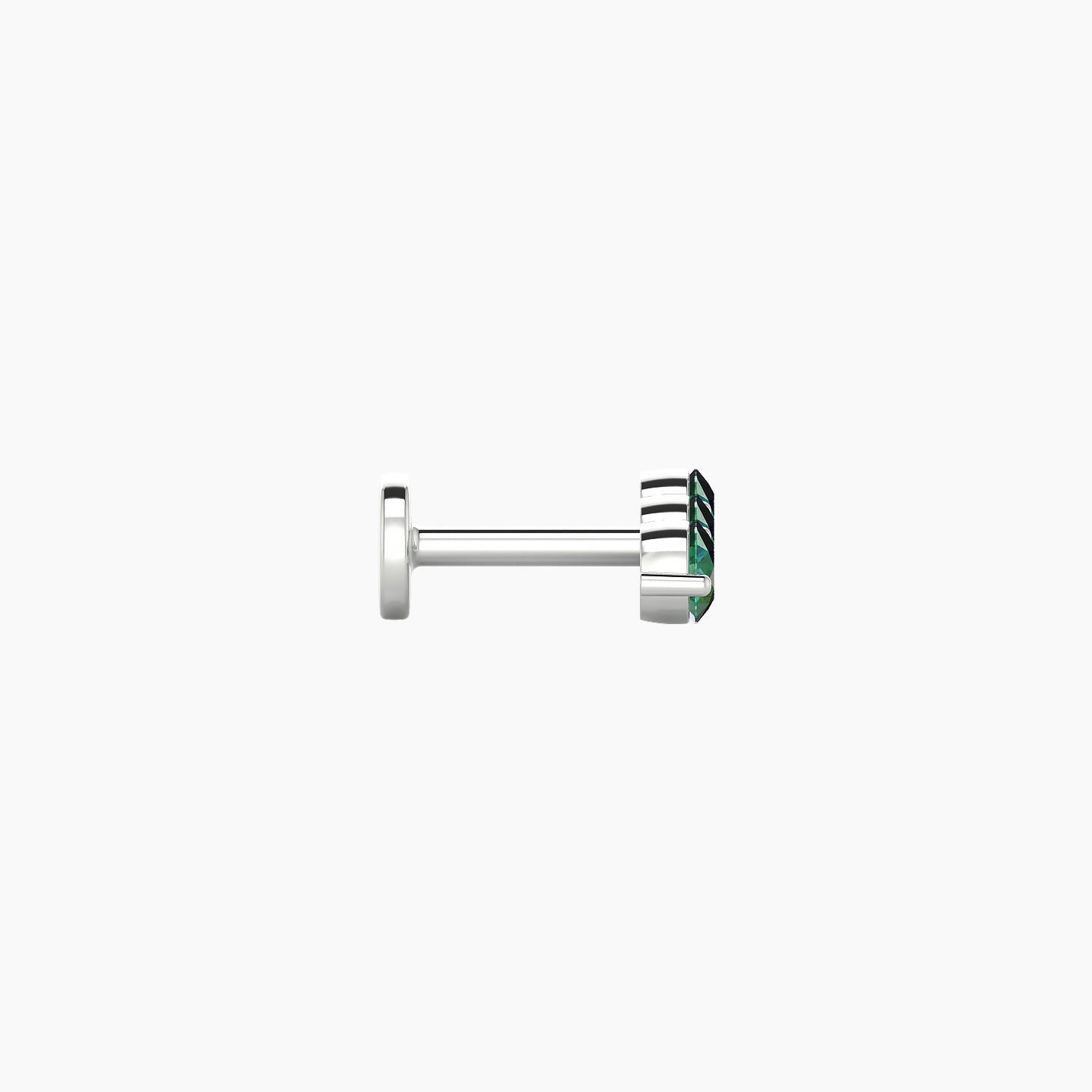Ma'at | 18k White Gold 5 mm 8.5 mm Trilogy Emerald Piercing
