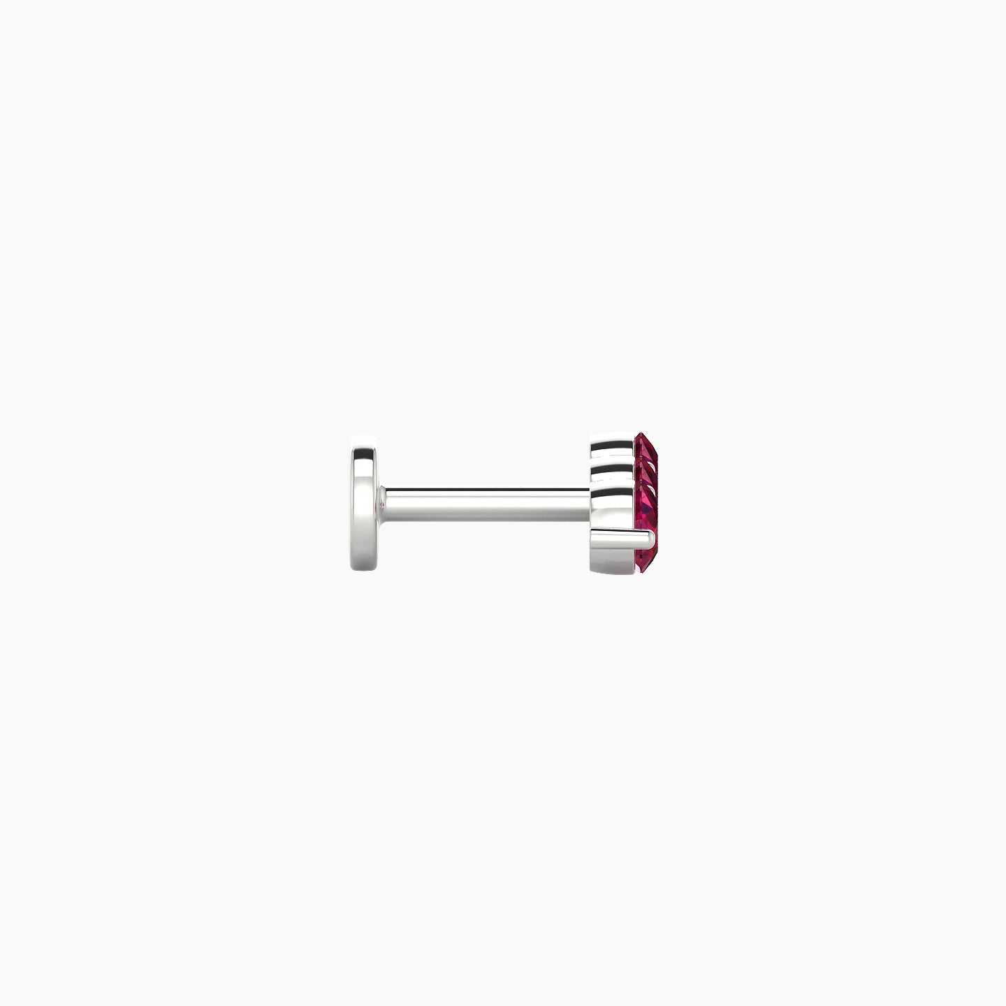 Ma'at | 18k White Gold 5 mm 8.5 mm Trilogy Ruby Piercing
