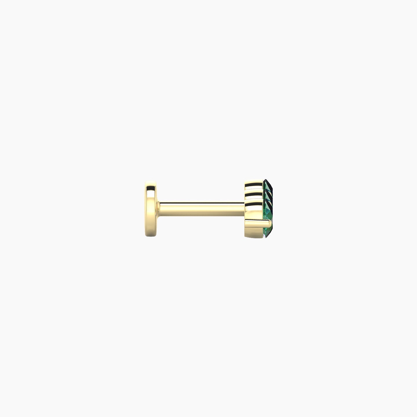 Ma'at | 18k Yellow Gold 5 mm 8.5 mm Trilogy Emerald Piercing