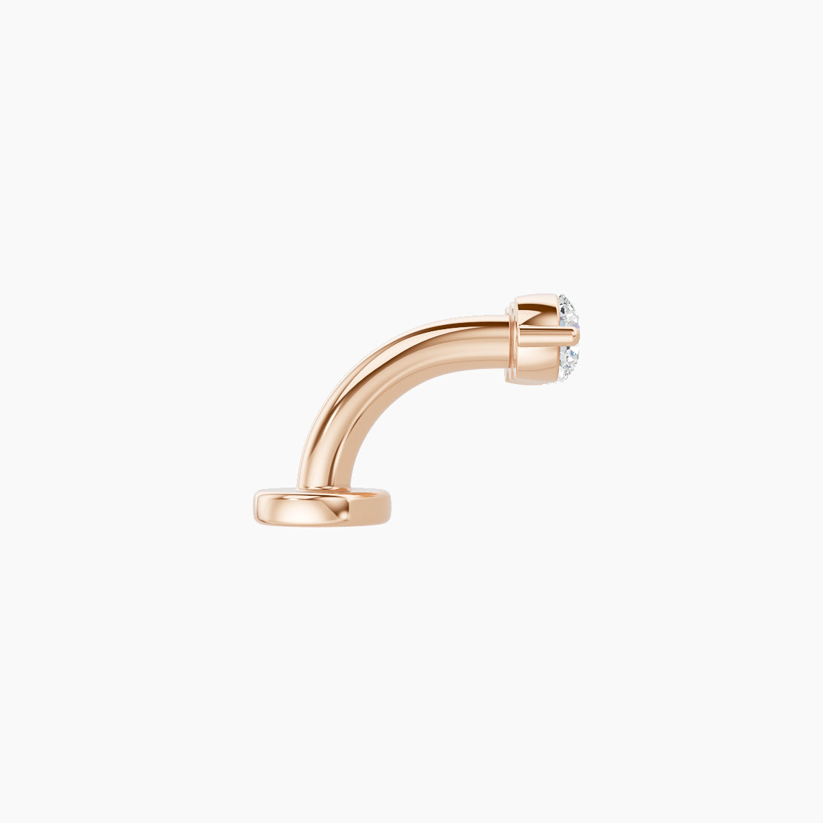 Ma'at | 18k Rose Gold 8.5 mm 6 mm Trilogy Diamond Floating Navel Piercing