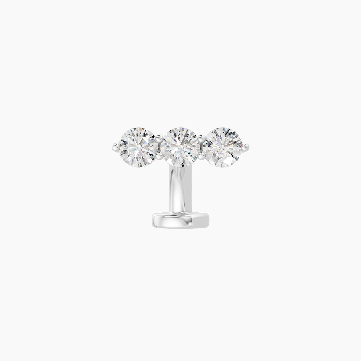 Ma'at | 18k White Gold 8.5 mm 6 mm Trilogy Diamond Floating Navel Piercing